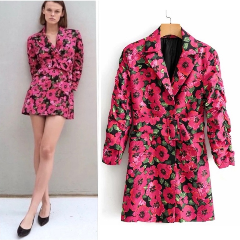 Zara Floral Blazer Dress